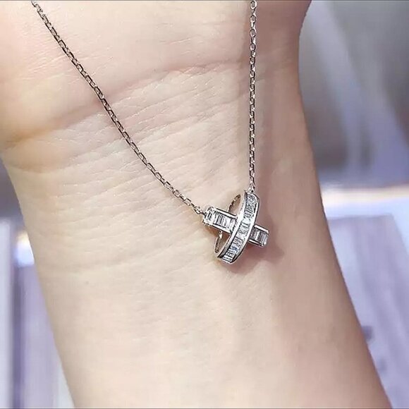 🍁 X Shape Link Chain Factory Price Zircon Delicate Fashion Necklace,EVGG… - Picture 2 of 3